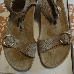 Papillio Birkenstock Women's Tan Wedge Sandals Size 39